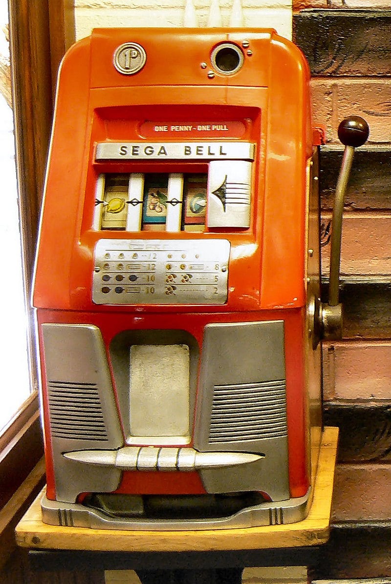 A one-armed bandit (slot machine)