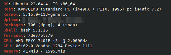 Neofetch results