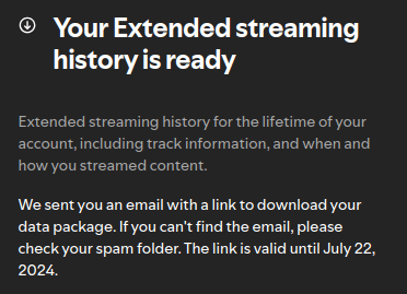 extended streaming history request
