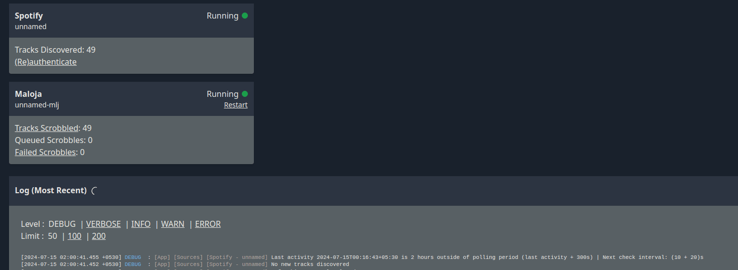 multiscrobbler dashboard
